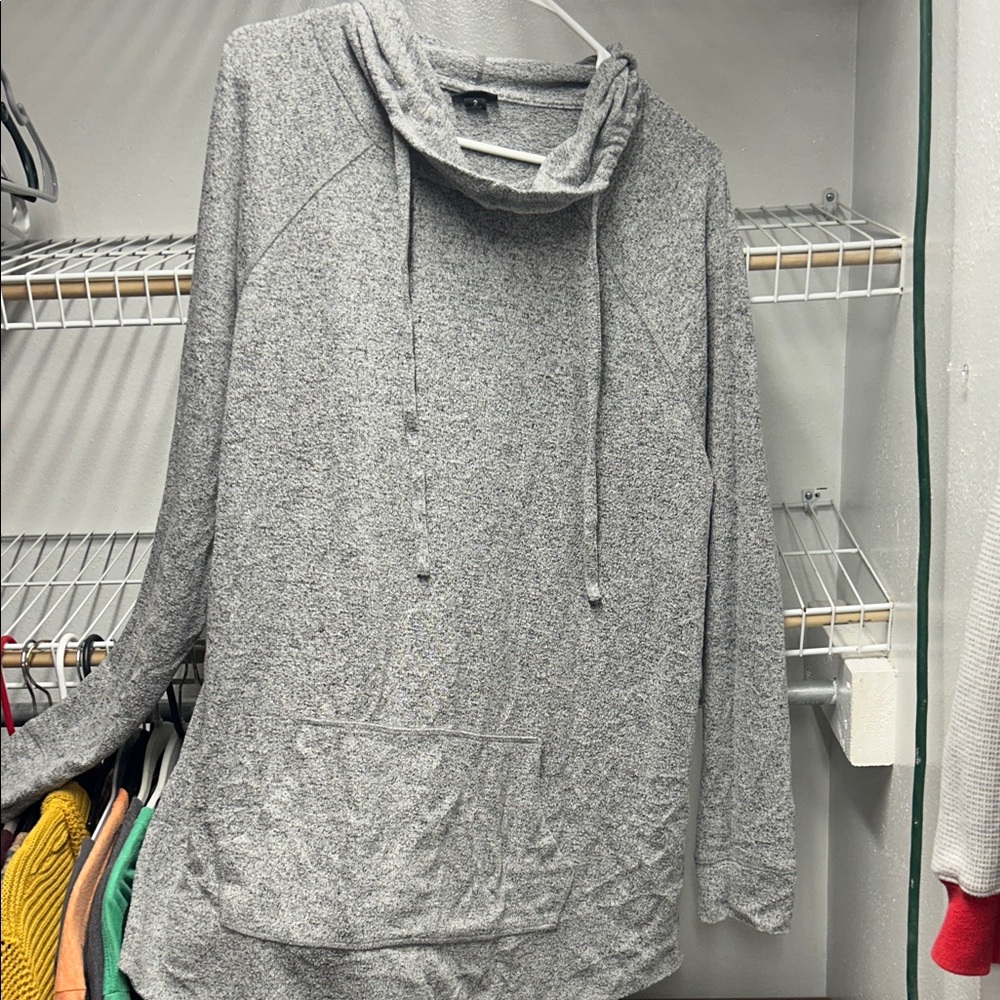torrid Heather Gray Cowl Pullover with Drawstring